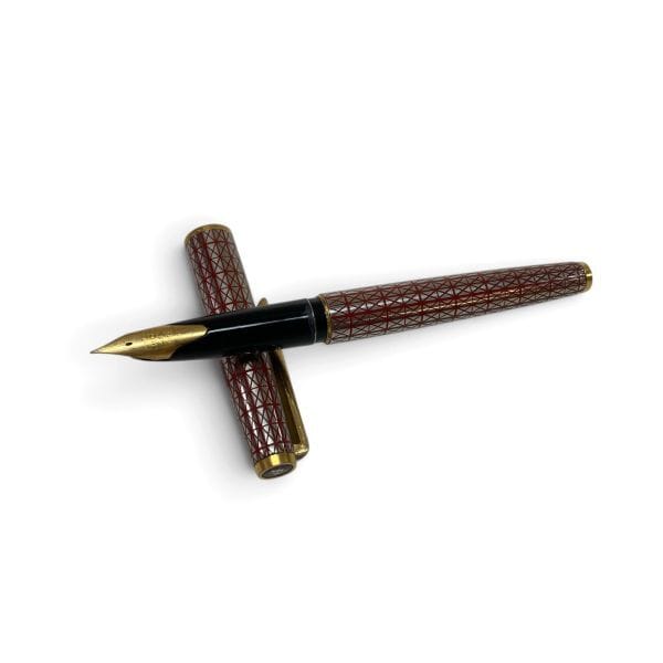 [jp_auc] PILOT CUSTOM 파일럿 만년필 빨간 격자 펜촉 18K-750 F 실버 레드
